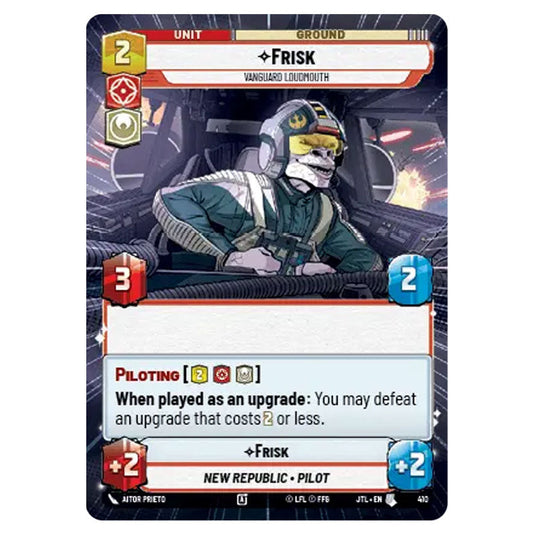 Frisk Vanguard Loudmouth Uncommon card from the Star Wars Unlimited set Jump to Lightspeed
