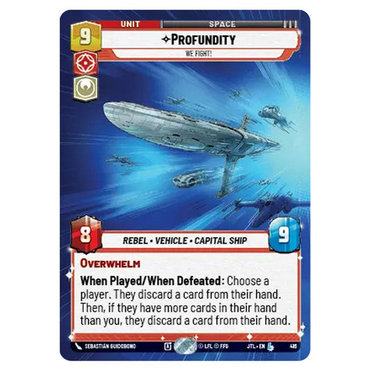Profundity We Fight! Legendary card from the Star Wars Unlimited set Jump to Lightspeed