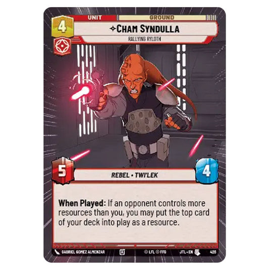 Cham Syndulla Rallying Ryloth Uncommon card from the Star Wars Unlimited set Jump to Lightspeed