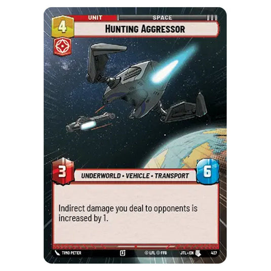 Hunting Aggressor Uncommon card from the Star Wars Unlimited set Jump to Lightspeed
