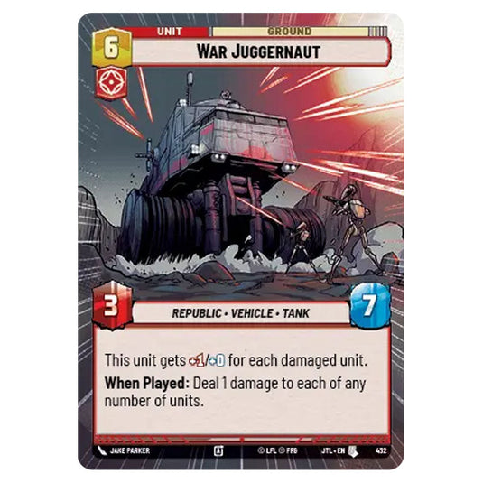 War Juggernaut Uncommon card from the Star Wars Unlimited set Jump to Lightspeed