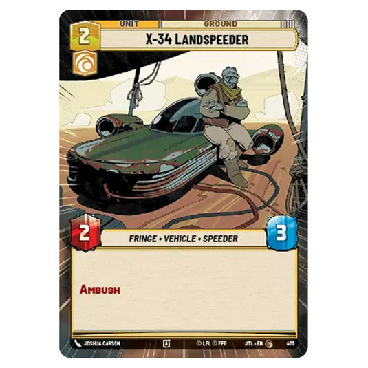 X-34 Landspeeder Common card from the Star Wars Unlimited set Jump to Lightspeed