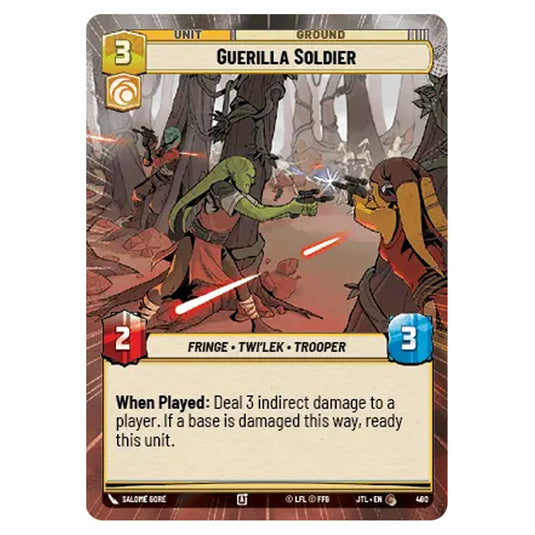 Guerilla Soldier Common card from the Star Wars Unlimited set Jump to Lightspeed