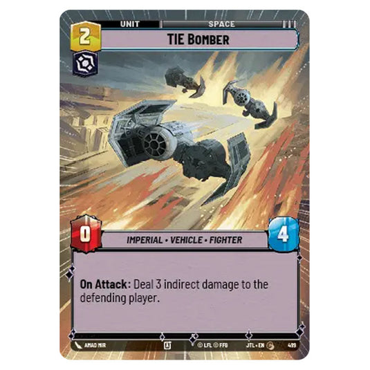 TIE Bomber Common card from the Star Wars Unlimited set Jump to Lightspeed
