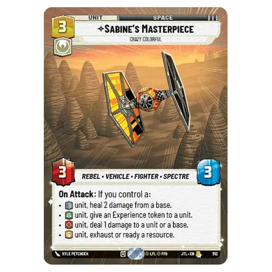 Sabine's Masterpiece Crazy Colorful Rare card from the Star Wars Unlimited set Jump to Lightspeed