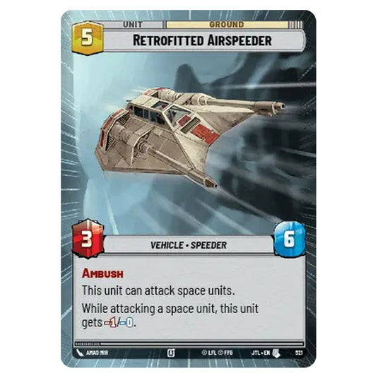 Retrofitted Airspeeder Uncommon card from the Star Wars Unlimited set Jump to Lightspeed