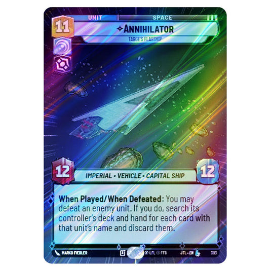 Annihilator Tagge's Flagship Legendary card from the Star Wars Unlimited set Jump to Lightspeed