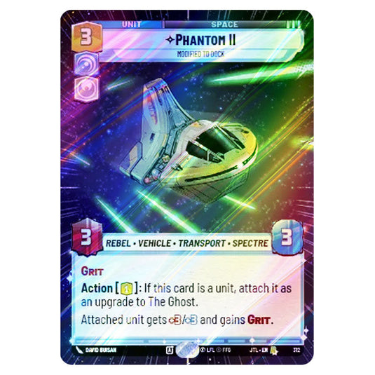 Phantom II Modified to Dock Rare card from the Star Wars Unlimited set Jump to Lightspeed