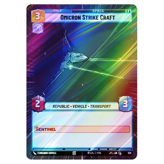 Omicron Strike Craft Common card from the Star Wars Unlimited set Jump to Lightspeed