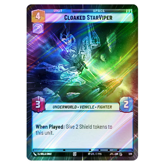 Cloaked StarViper Common card from the Star Wars Unlimited set Jump to Lightspeed