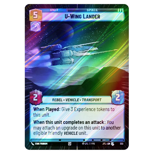 U-Wing Lander Uncommon card from the Star Wars Unlimited set Jump to Lightspeed