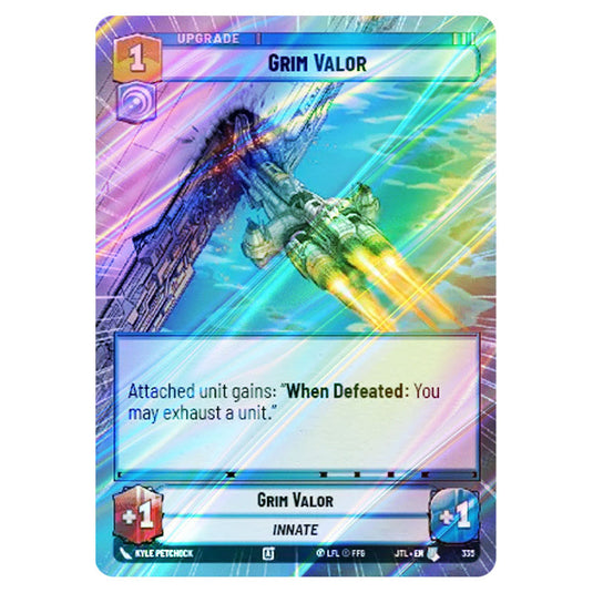 Grim Valor Uncommon card from the Star Wars Unlimited set Jump to Lightspeed
