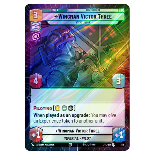 Wingman Victor Three Backstabber Uncommon card from the Star Wars Unlimited set Jump to Lightspeed