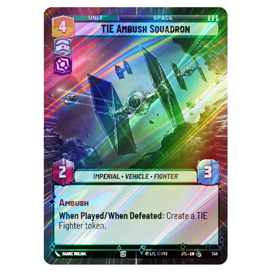 TIE Ambush Squadron Common card from the Star Wars Unlimited set Jump to Lightspeed