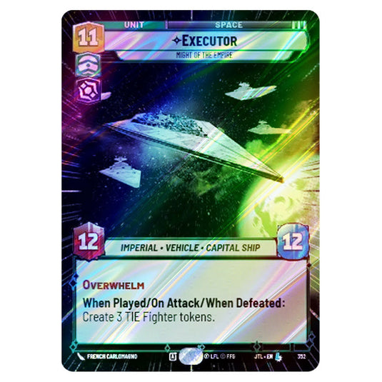 Executor Might of the Empire Legendary card from the Star Wars Unlimited set Jump to Lightspeed