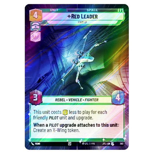 Red Leader Form Up Uncommon card from the Star Wars Unlimited set Jump to Lightspeed