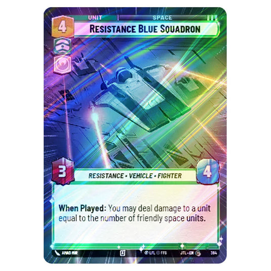 Resistance Blue Squadron Common card from the Star Wars Unlimited set Jump to Lightspeed