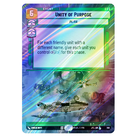 Unity of Purpose Legendary card from the Star Wars Unlimited set Jump to Lightspeed