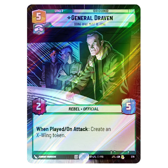 General Draven Doing What Must Be Done Rare card from the Star Wars Unlimited set Jump to Lightspeed