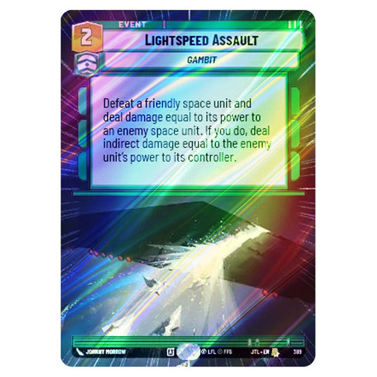 Lightspeed Assault Rare card from the Star Wars Unlimited set Jump to Lightspeed