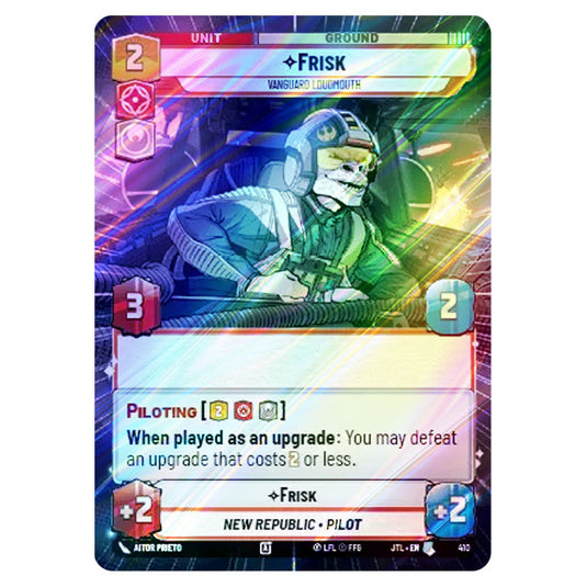 Frisk Vanguard Loudmouth Uncommon card from the Star Wars Unlimited set Jump to Lightspeed