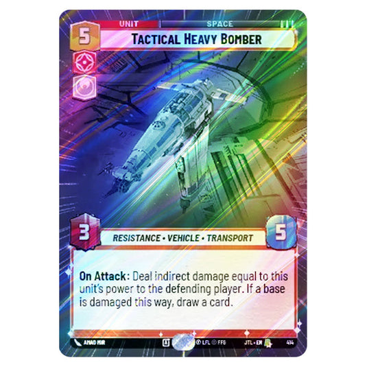 Tactical Heavy Bomber Rare card from the Star Wars Unlimited set Jump to Lightspeed