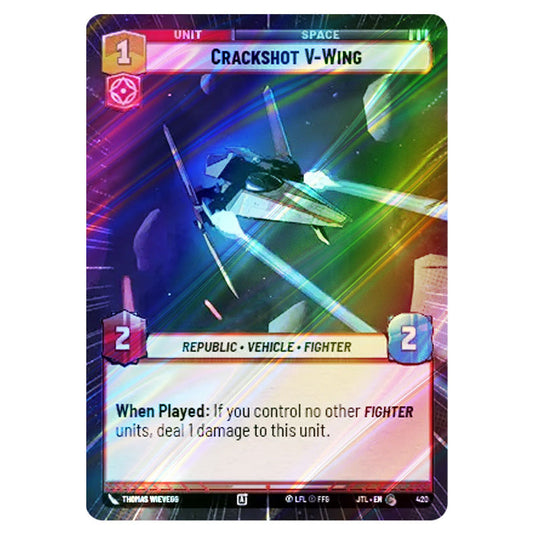 Crackshot V-Wing Common card from the Star Wars Unlimited set Jump to Lightspeed