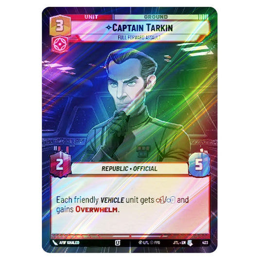 Captain Tarkin Full Forward Assault Uncommon card from the Star Wars Unlimited set Jump to Lightspeed