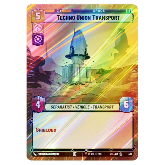 Techno Union Transport Common card from the Star Wars Unlimited set Jump to Lightspeed
