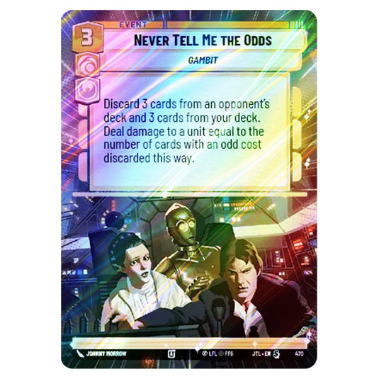 Never Tell Me the Odds Special card from the Star Wars Unlimited set Jump to Lightspeed