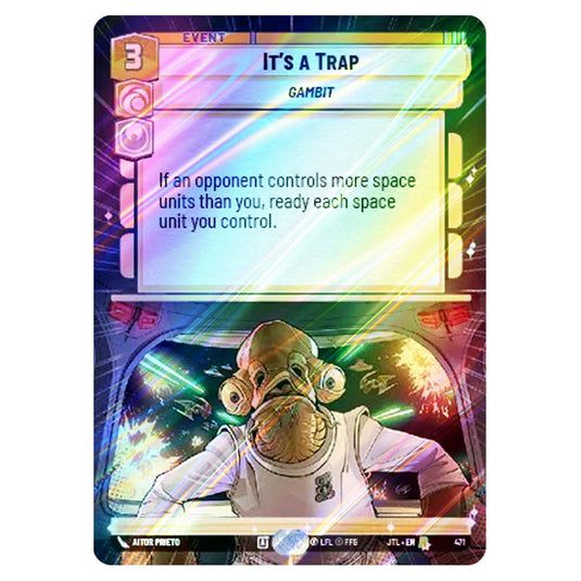 It's a Trap Rare card from the Star Wars Unlimited set Jump to Lightspeed