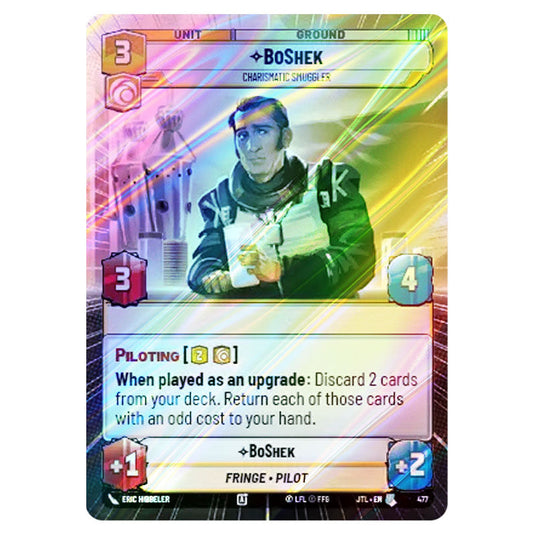 BoShek Charismatic Smuggler Uncommon card from the Star Wars Unlimited set Jump to Lightspeed