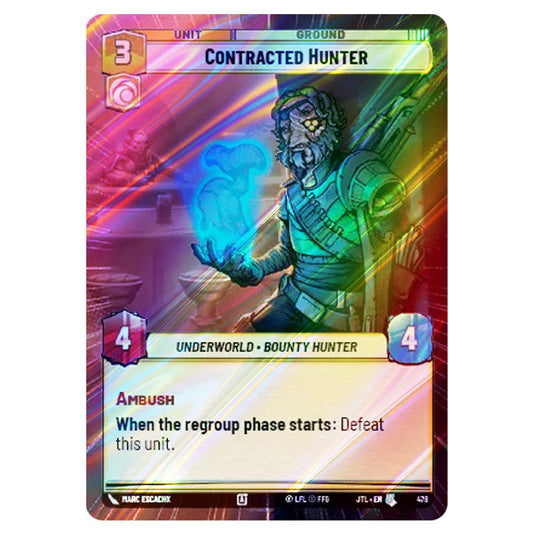 Contracted Hunter Uncommon card from the Star Wars Unlimited set Jump to Lightspeed