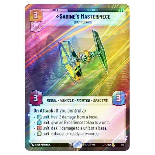 Sabine's Masterpiece Crazy Colorful Rare card from the Star Wars Unlimited set Jump to Lightspeed