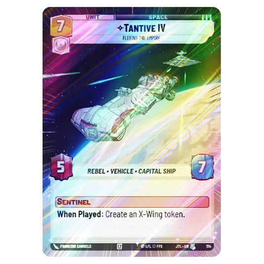 Tantive IV Fleeing the Empire Uncommon card from the Star Wars Unlimited set Jump to Lightspeed