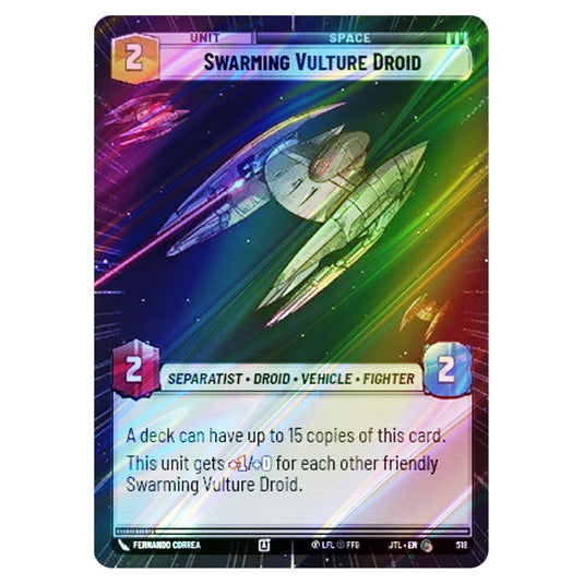 Swarming Vulture Droid Common card from the Star Wars Unlimited set Jump to Lightspeed