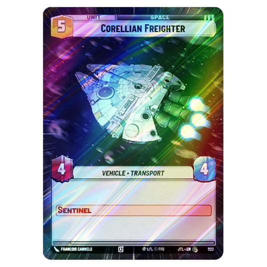 Corellian Freighter Common card from the Star Wars Unlimited set Jump to Lightspeed