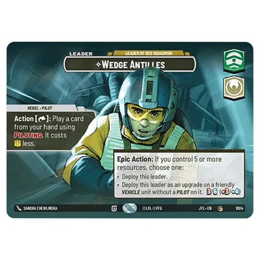 Wedge Antilles Leader of Red Squadron Common card from the Star Wars Unlimited set Jump to Lightspeed