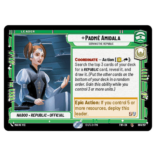 Star Wars Unlimited - Twilight of the Republic - Padmé Amidala Serving the Republic (Common) - 008/257