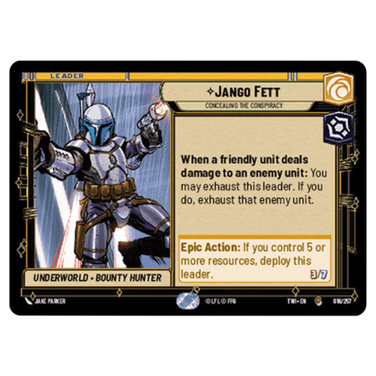 Star Wars Unlimited - Twilight of the Republic - Jango Fett Concealing the Conspiracy (Common) - 016/257