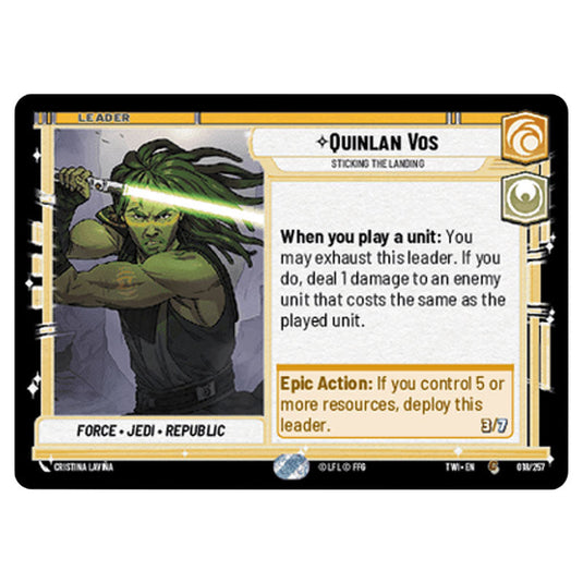 Star Wars Unlimited - Twilight of the Republic - Quinlan Vos Sticking the Landing (Common) - 018/257