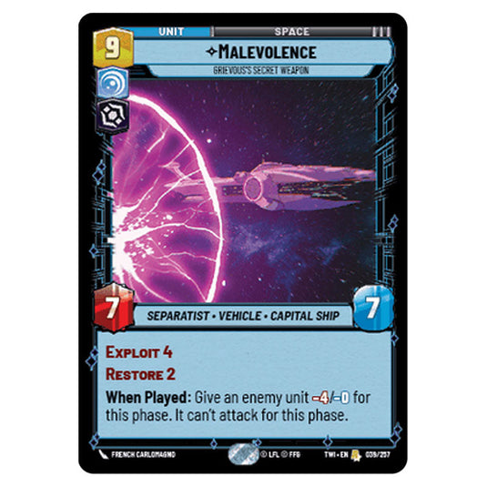 Star Wars Unlimited - Twilight of the Republic - Malevolence Grievous's Secret Weapon (Rare) - 039/257