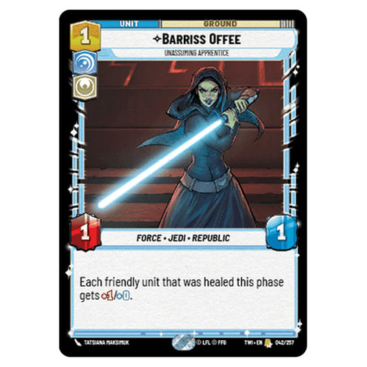 Star Wars Unlimited - Twilight of the Republic - Barriss Offee Unassuming Apprentice (Rare) - 042/257