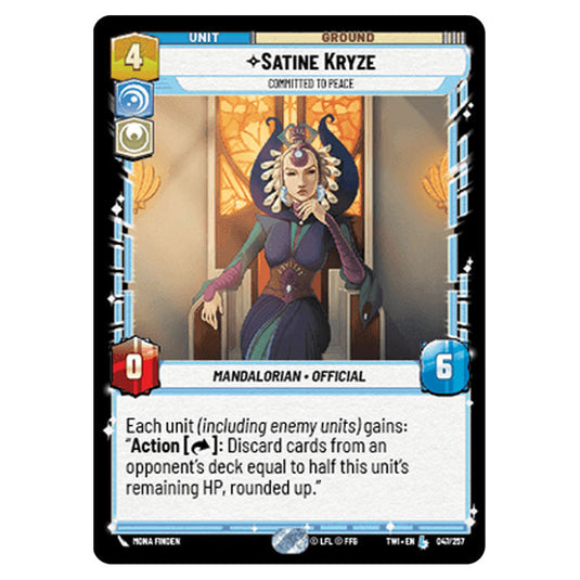 Star Wars Unlimited - Twilight of the Republic - Satine Kryze Committed to Peace (Legendary) - 047/257