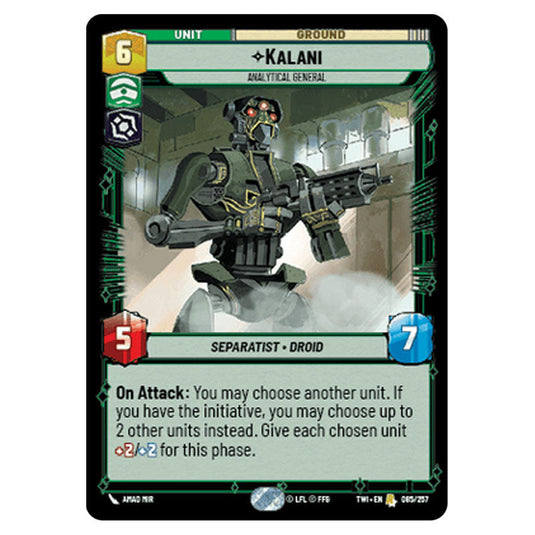 Star Wars Unlimited - Twilight of the Republic - Kalani Analytical General (Rare) - 085/257