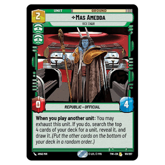 Star Wars Unlimited - Twilight of the Republic - Mas Amedda Vice Chair (Rare) - 101/257