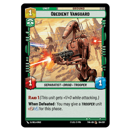 Star Wars Unlimited - Twilight of the Republic - Obedient Vanguard (Common) - 104/257