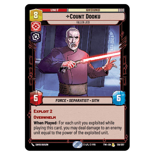 Star Wars Unlimited - Twilight of the Republic - Count Dooku Fallen Jedi (Rare) - 138/257