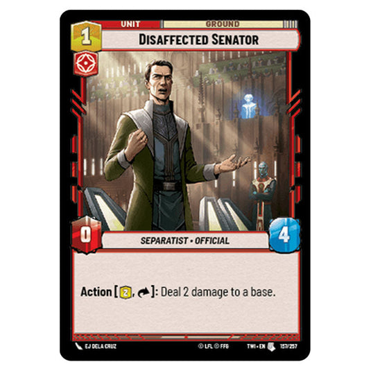 Star Wars Unlimited - Twilight of the Republic - Disaffected Senator (Uncommon) - 157/257