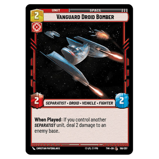 Star Wars Unlimited - Twilight of the Republic - Vanguard Droid Bomber (Common) - 160/257